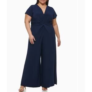 Vince Camuto Plus-Size Twist-Front Flared-Leg Jumpsuit Size 3X
